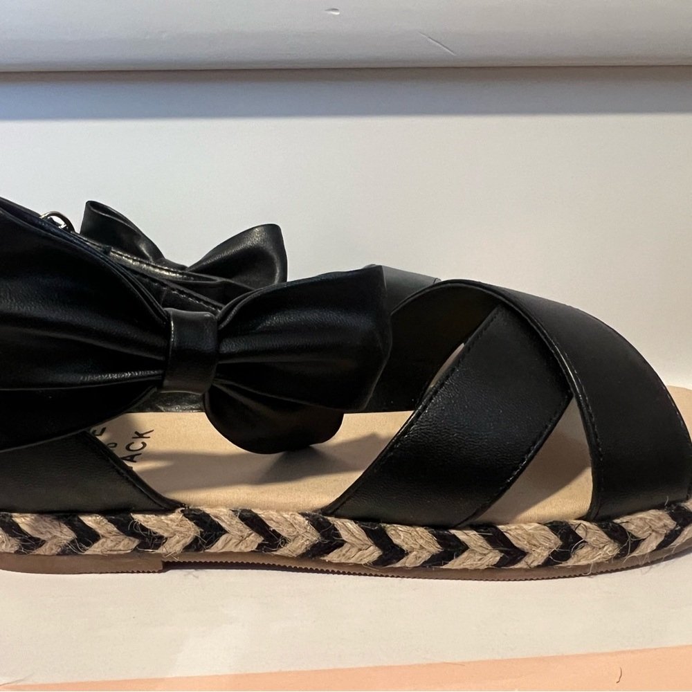 Janie & Jack Bow Strap Espadrille Black Size 1 - Picture 4 of 6